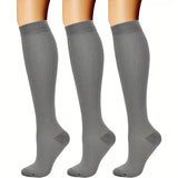 3 Pairs Unisex Blood Circulation Compression Socks (15-20mmHg)