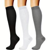 3 Pairs Unisex Blood Circulation Compression Socks (15-20mmHg)