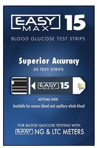 EasyMax 15 Test Strips, For Medical Benefit - STORE4DIABETICS