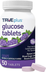 TRUEplus Glucose Chewable Tablets, 50 count - Grape - STORE4DIABETICS