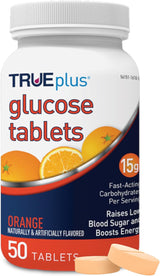 TRUEplus Glucose Chewable Tablets, 50 count - Orange - STORE4DIABETICS
