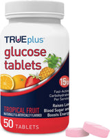 TRUEplus Glucose Chewable Tablets, 50 count - Tropical Fruit - STORE4DIABETICS