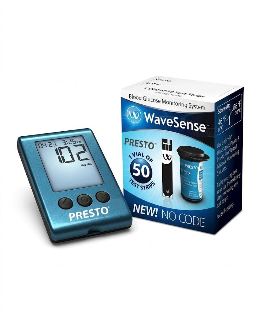 WaveSense Presto™ 6-Month Supply: 300 Strips + FREE Meter - STORE4DIABETICS
